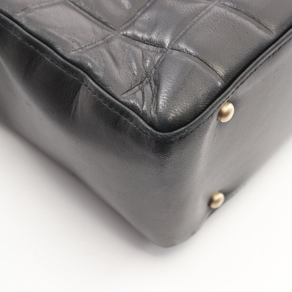 Chanel Tote Bag Choco Bar Black Lambskin CC Logo — view 8