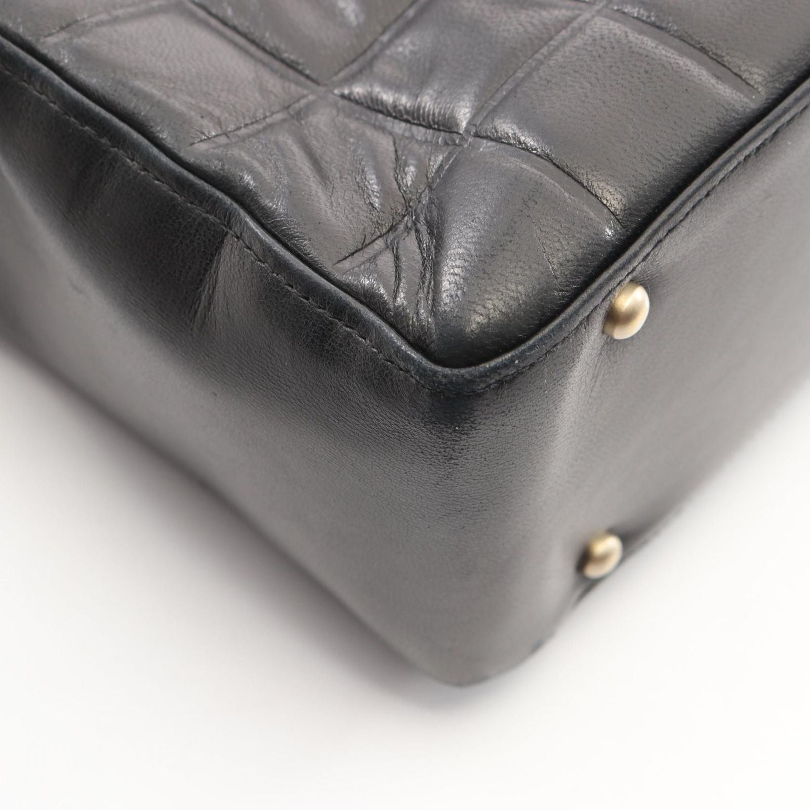 Chanel Tote Bag Choco Bar Black Lambskin CC Logo — view 8