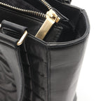 Chanel Tote Bag Choco Bar Black Lambskin CC Logo — view 6
