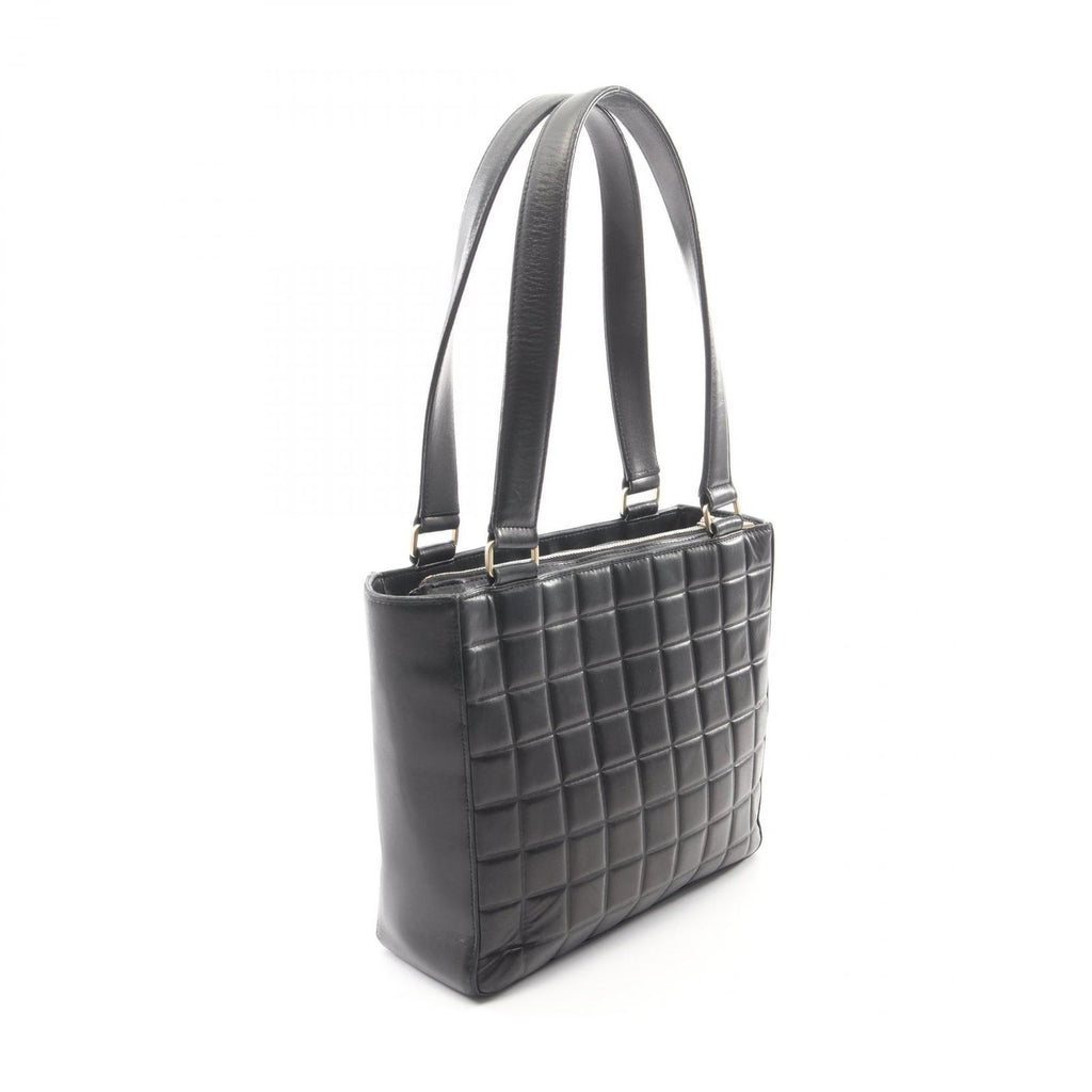 Chanel Tote Bag Choco Bar Black Lambskin CC Logo — view 2