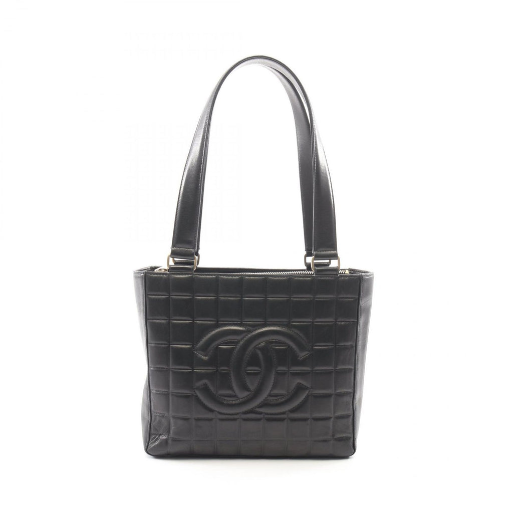 Chanel Tote Bag Choco Bar Black Lambskin CC Logo
