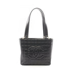 Chanel Tote Bag Choco Bar Black Lambskin CC Logo