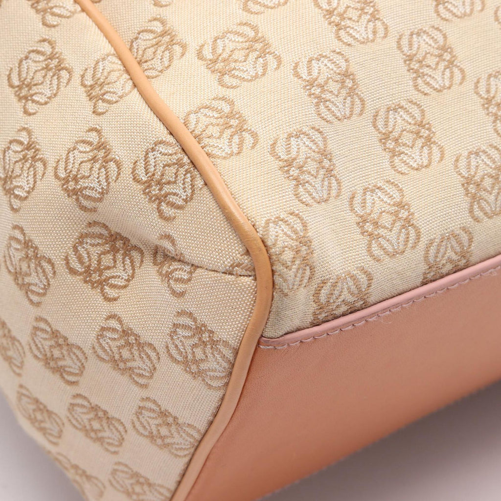 Loewe Tote Bag Repeat Anagram Beige Canvas Leather — view 8