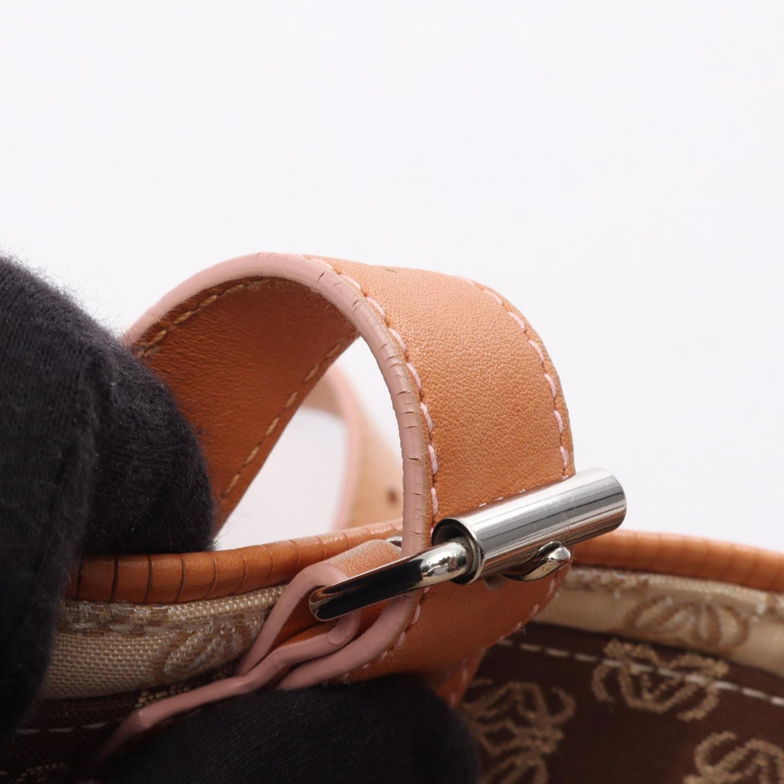 Loewe Tote Bag Repeat Anagram Beige Canvas Leather — view 7