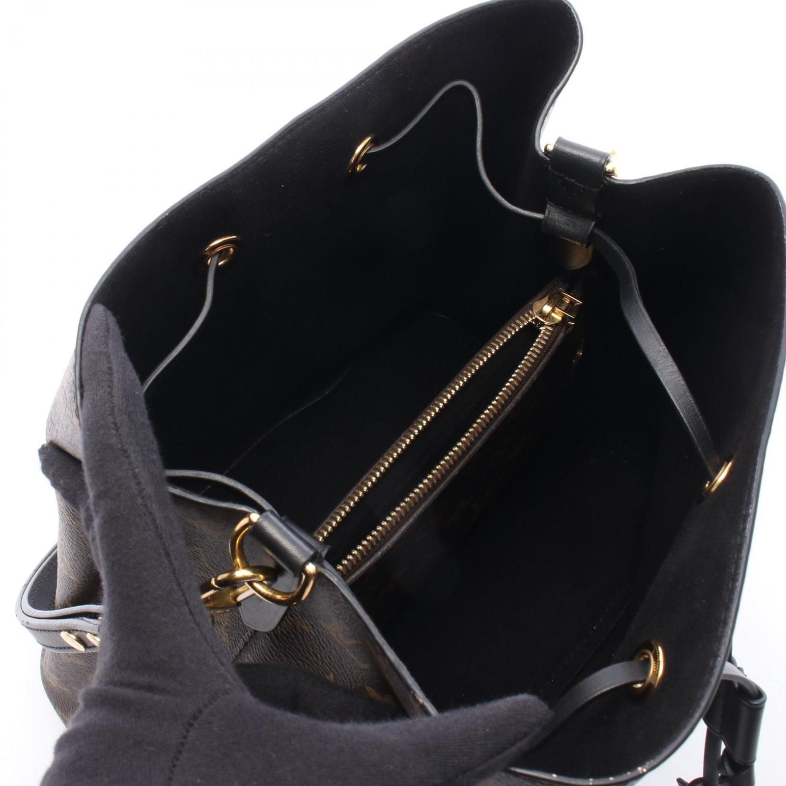 Louis Vuitton Shoulder Bag Neo Noe Monogram Noir Canvas Leather — view 3
