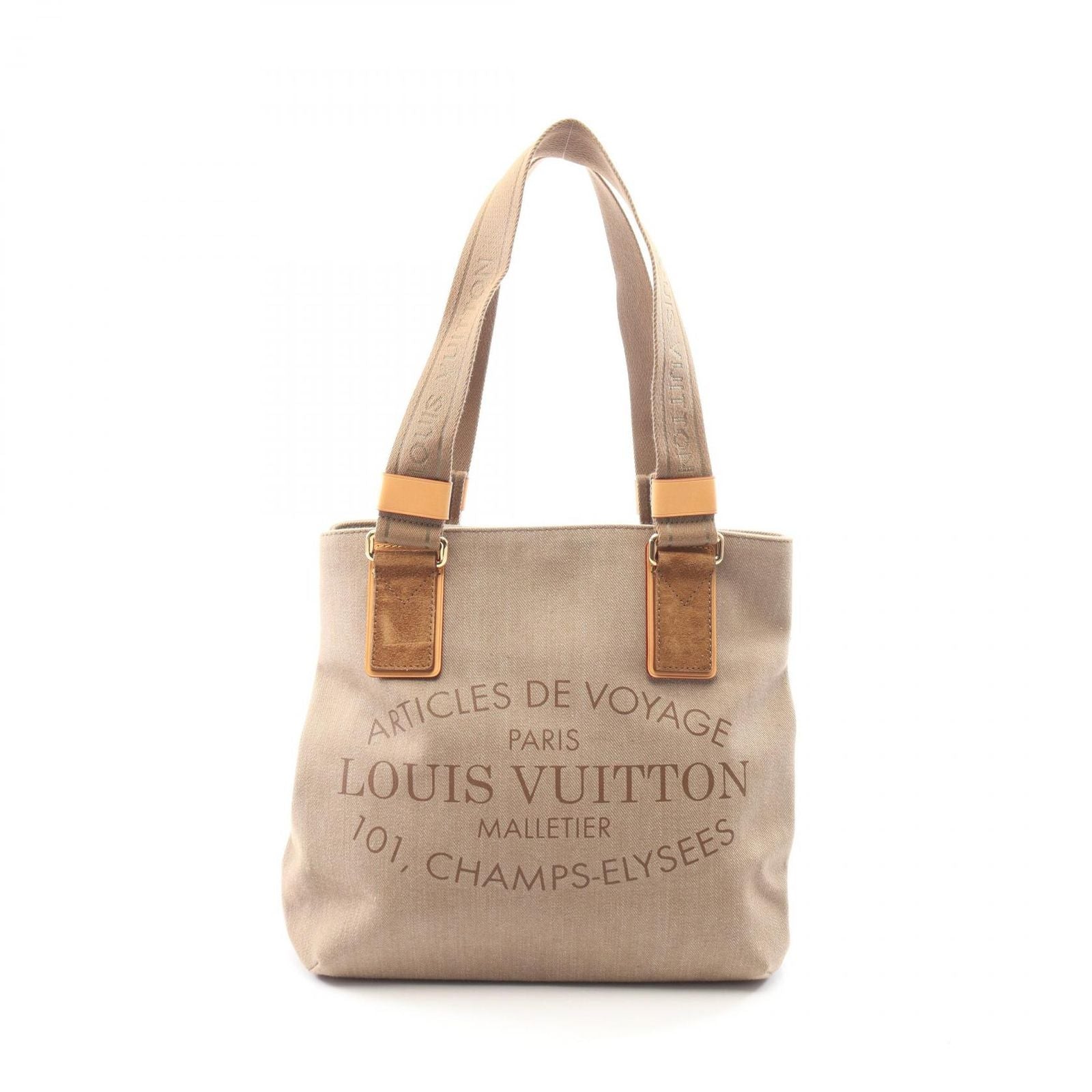 Louis Vuitton Tote Bag Plan Soleil Cabas PM Beige Canvas Leather