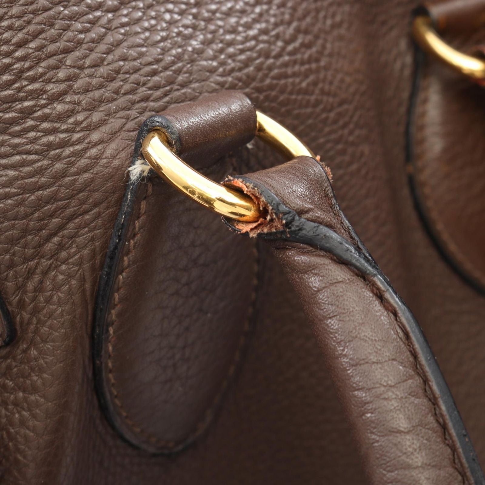 Hermes Pur Sangle 35 Havana Leather Handbag — view 7