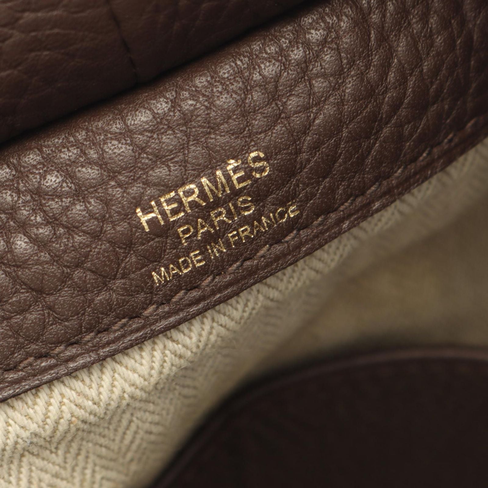 Hermes Pur Sangle 35 Havana Leather Handbag — view 4