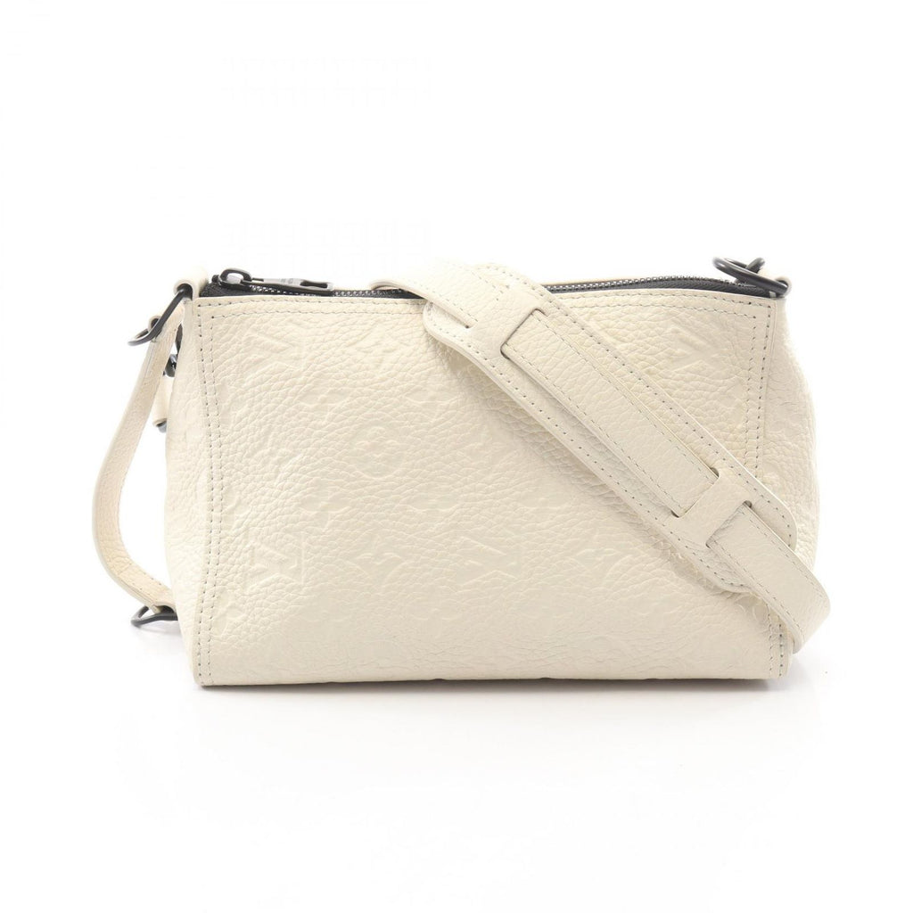 Louis Vuitton Shoulder Bag Triangle Messenger 2-Way White Leather
