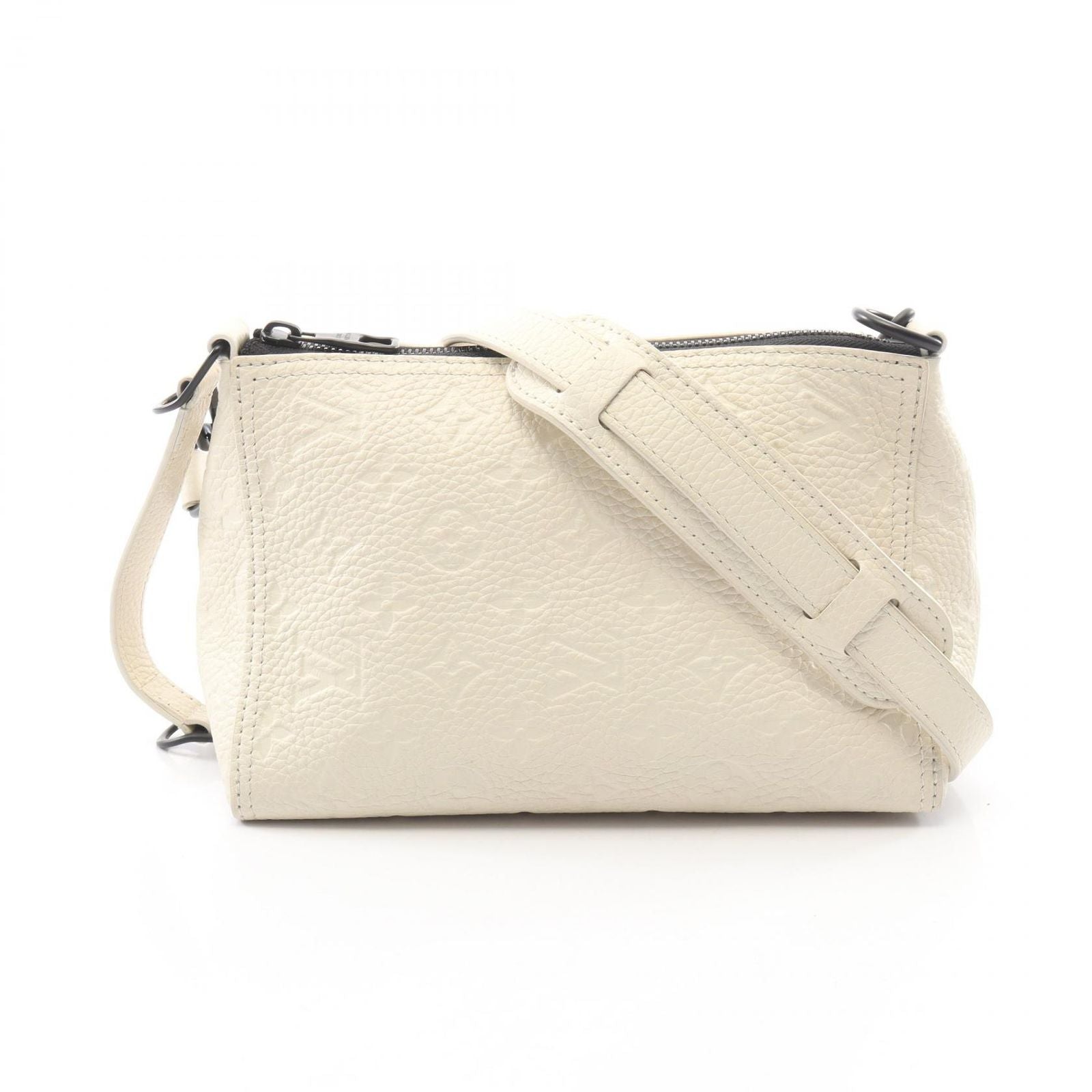Louis Vuitton Shoulder Bag Triangle Messenger 2-Way White Leather