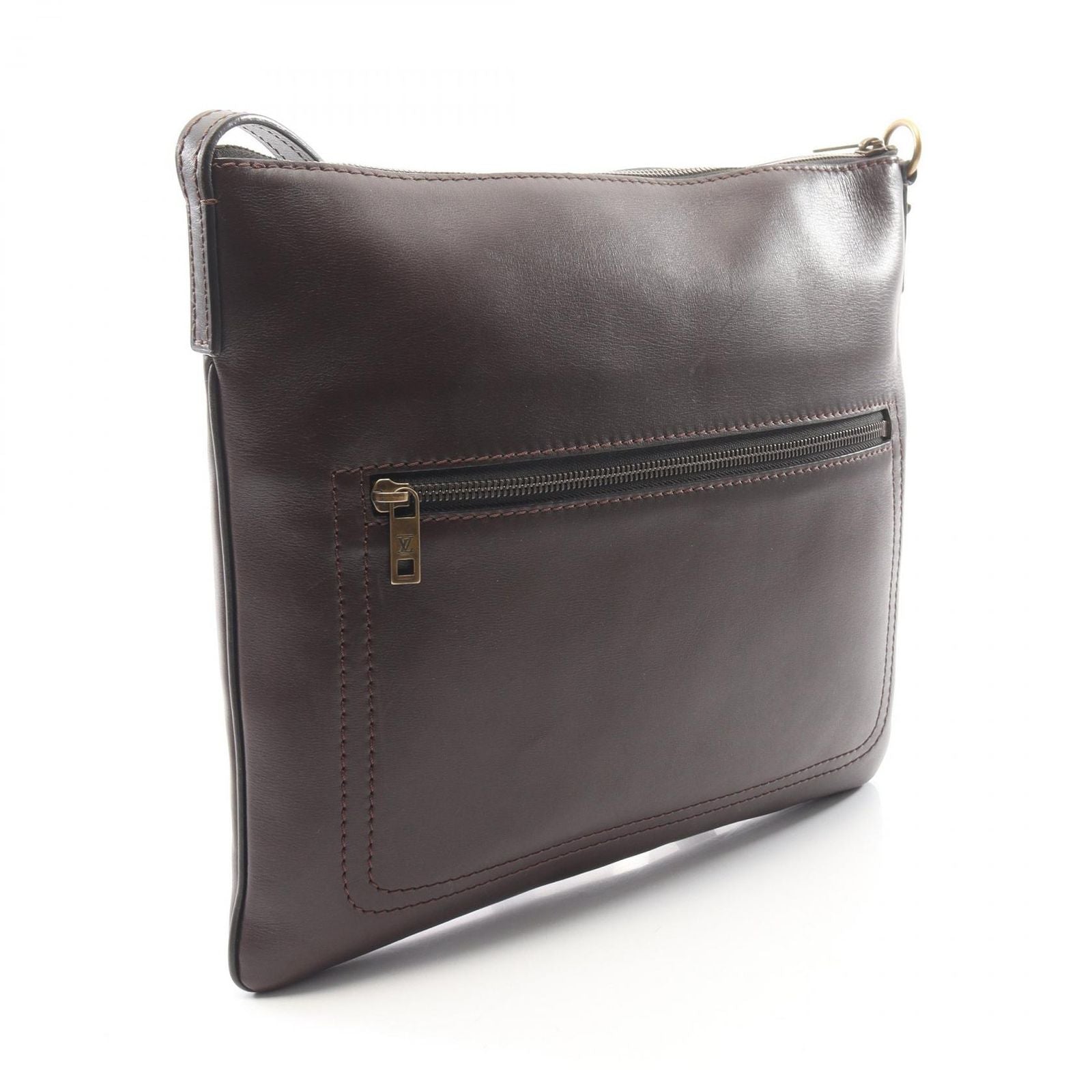 Louis Vuitton Shoulder Bag Sac Plat Utah Cafe Leather Sac — view 2