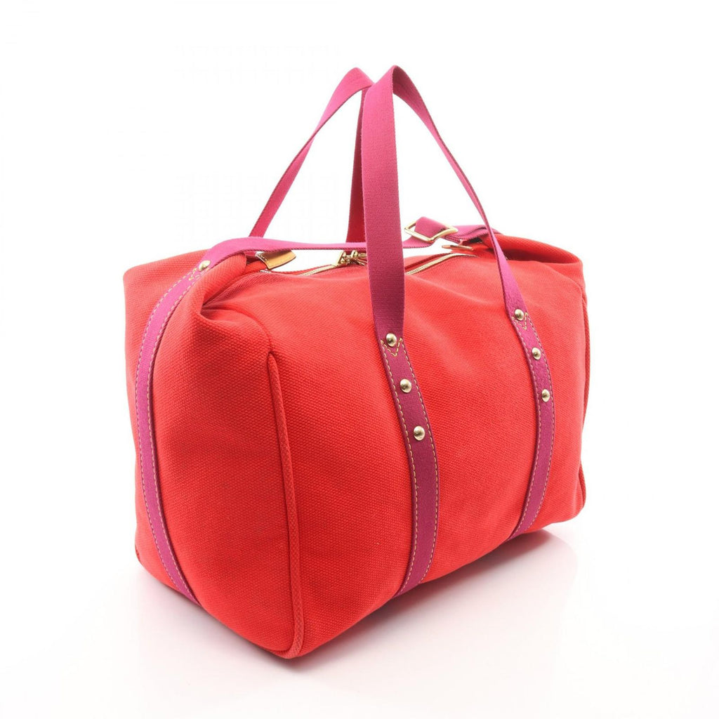 Louis Vuitton Boston Bag Sac Weekend Rouge Canvas — view 2