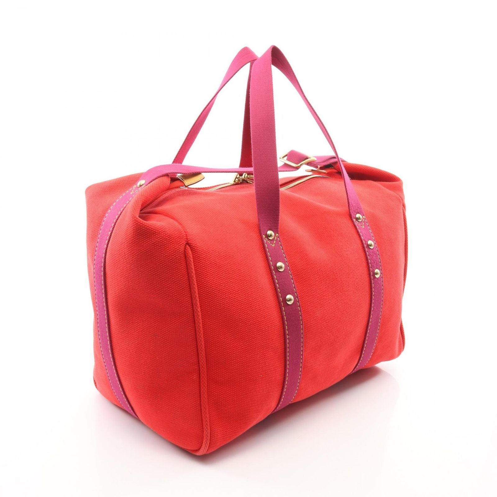 Louis Vuitton Boston Bag Sac Weekend Rouge Canvas — view 2