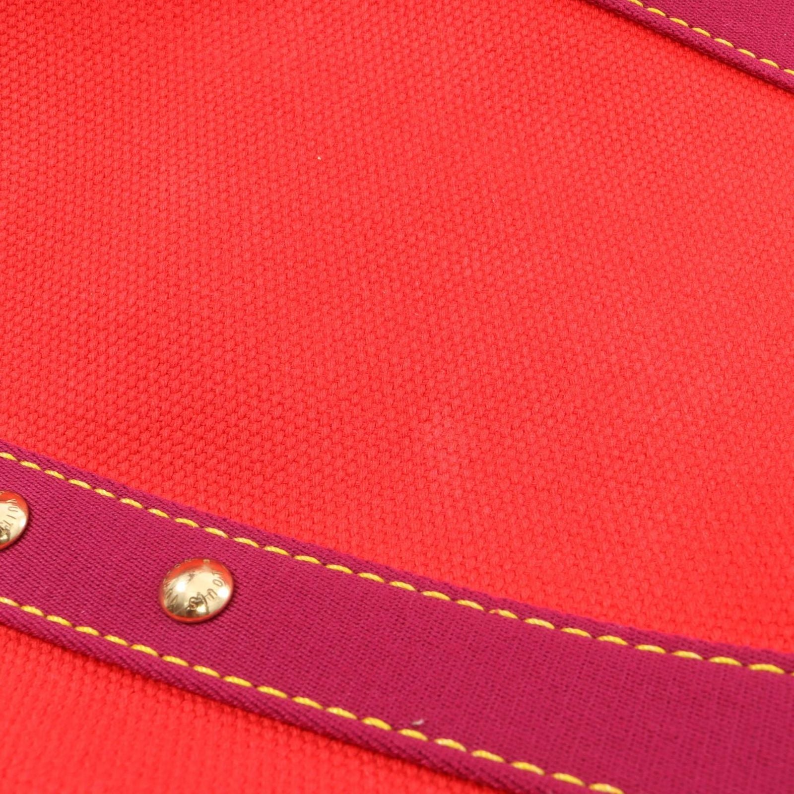 Louis Vuitton Boston Bag Sac Weekend Rouge Canvas — view 8