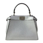 Fendi Handbag Peekaboo Iconic Small Selleria Silver Leather — view 3