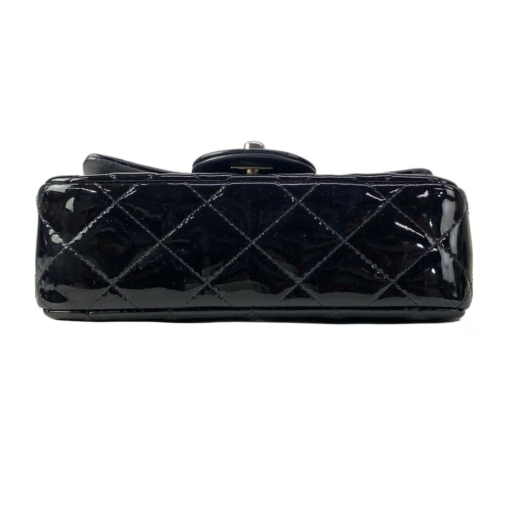 Chanel Shoulder Bag Extra Mini Quilted Black Chain Silver Leather — view 5