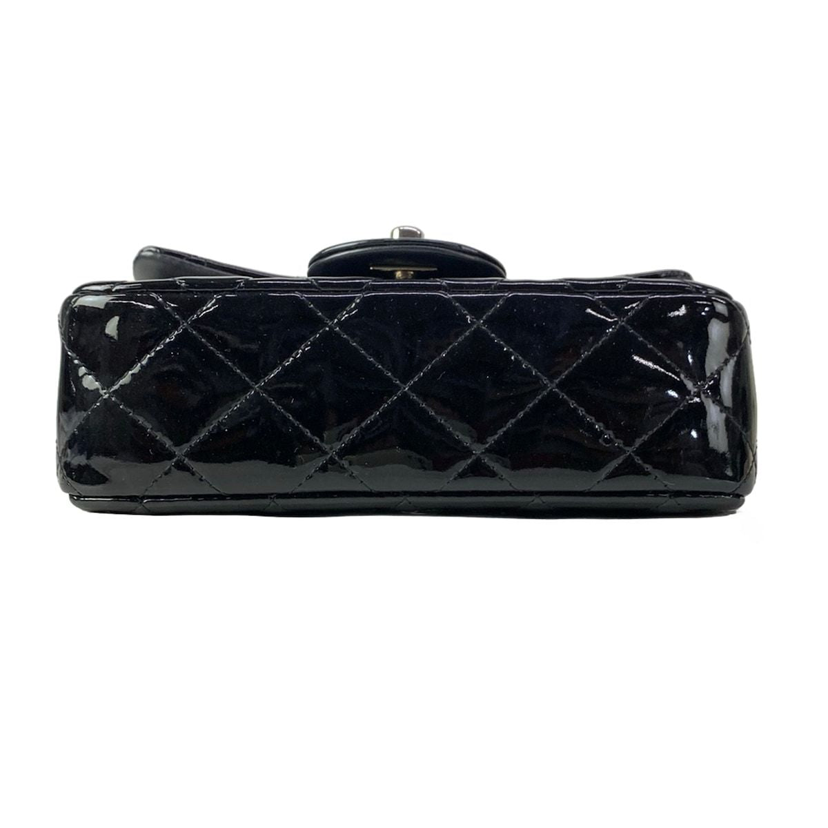 Chanel Shoulder Bag Extra Mini Quilted Black Chain Silver Leather — view 5