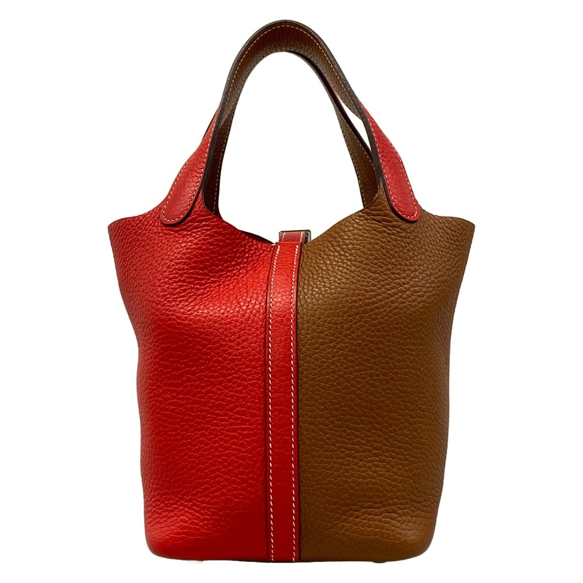 Hermes Handbag Picotin Lock Kazak PM Rouge Cou Gold Silver — view 4