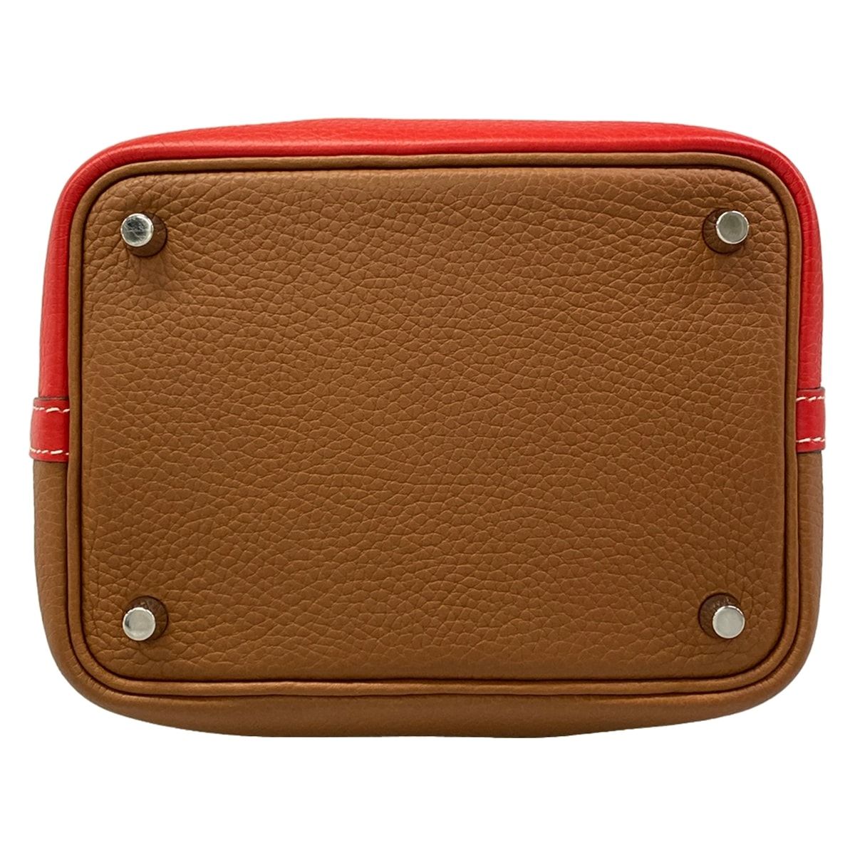 Hermes Handbag Picotin Lock Kazak PM Rouge Cou Gold Silver — view 5