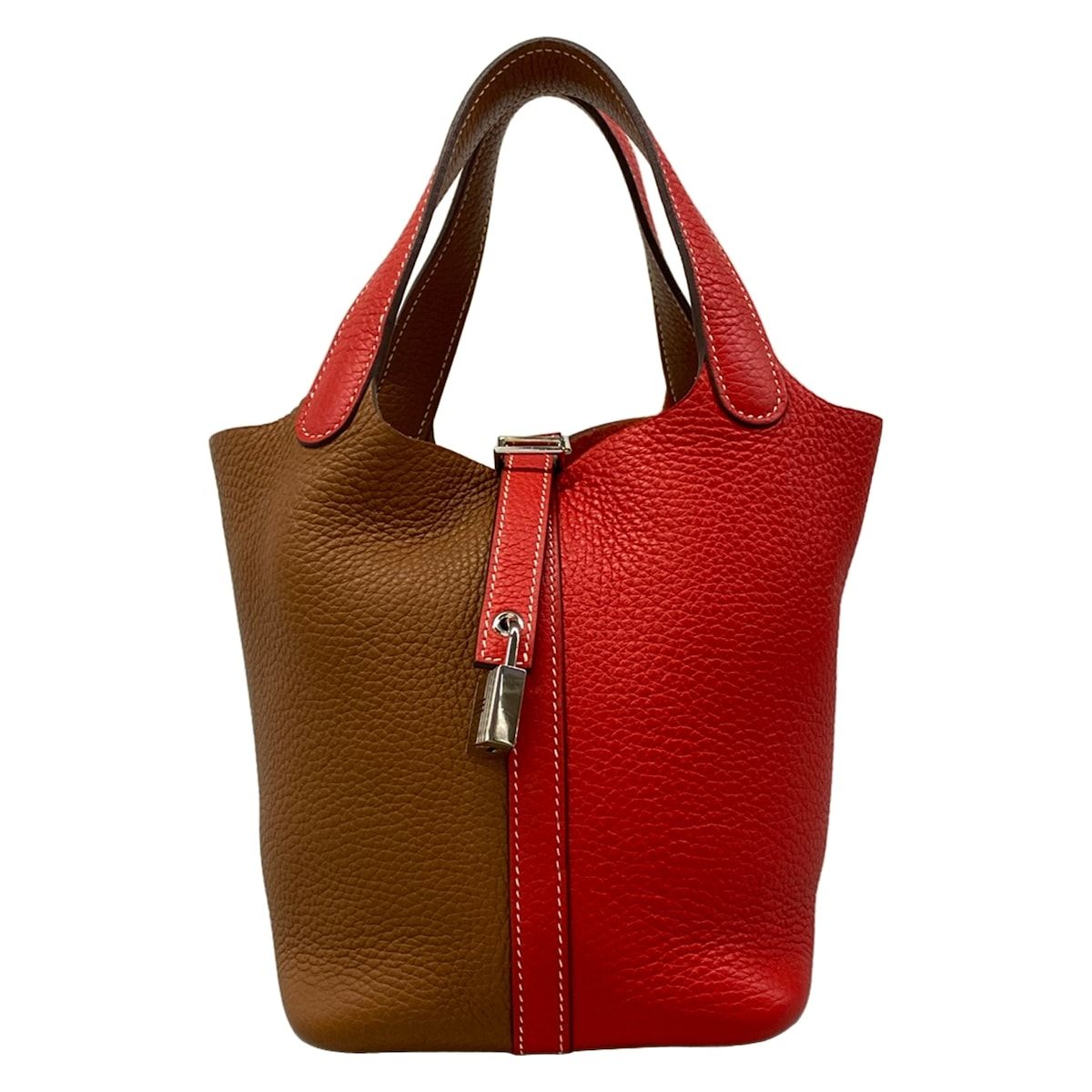 Hermes Handbag Picotin Lock Kazak PM Rouge Cou Gold Silver — view 2