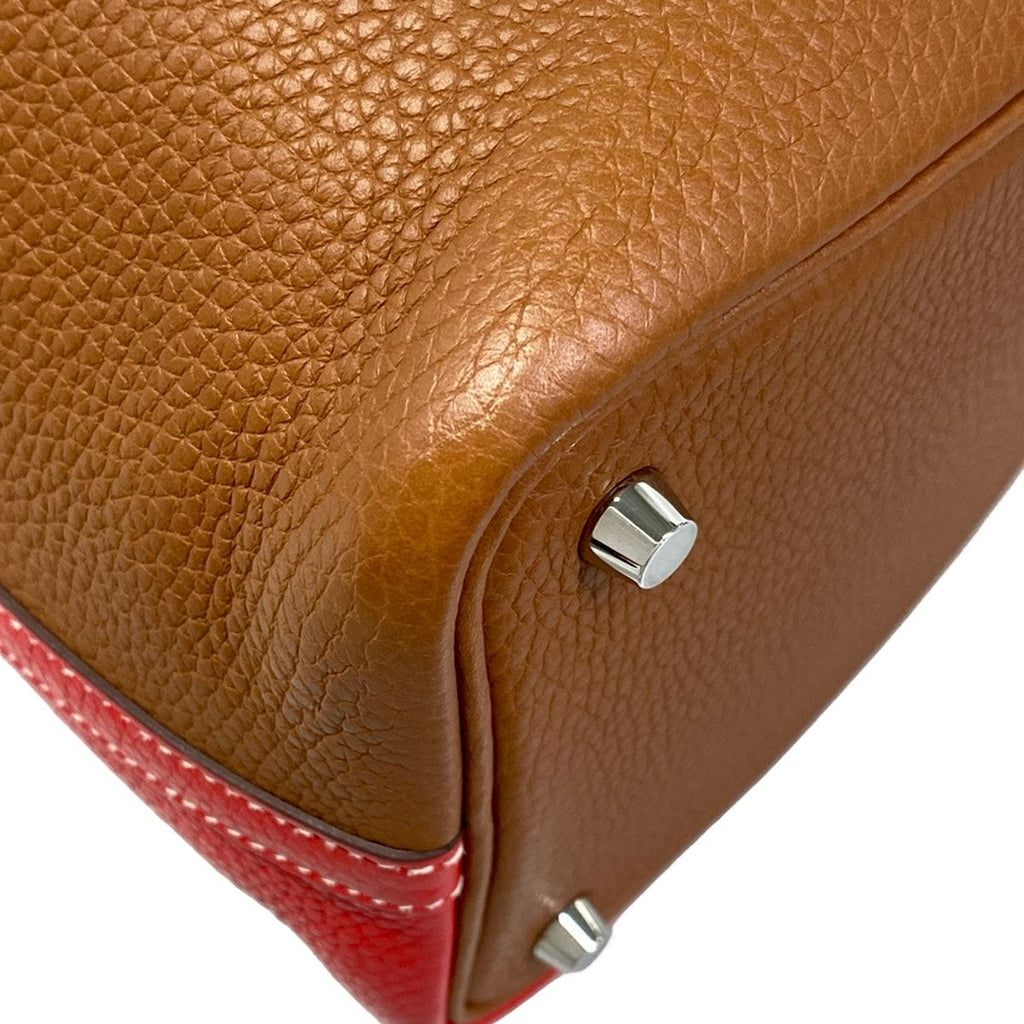 Hermes Handbag Picotin Lock Kazak PM Rouge Cou Gold Silver — view 8