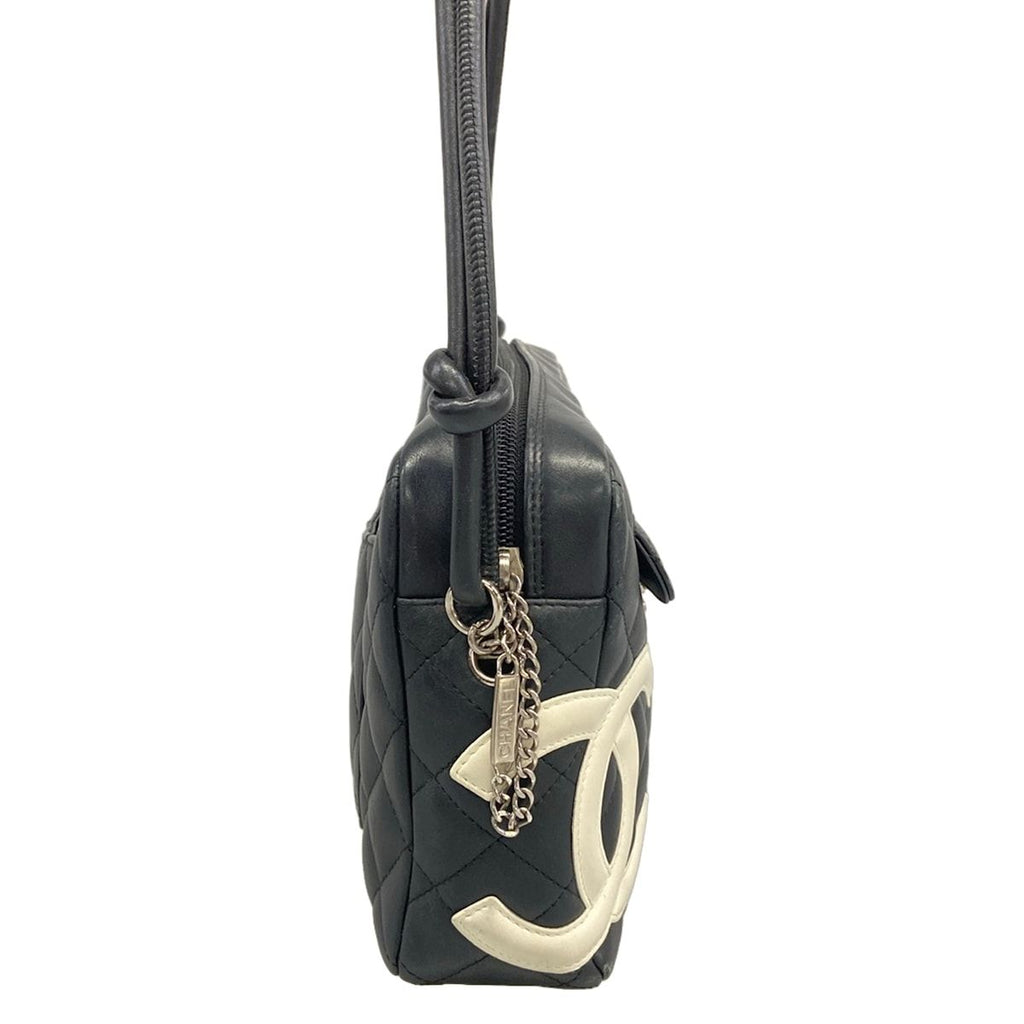Chanel Shoulder Bag Cambon Line Black Silver Lambskin — view 2