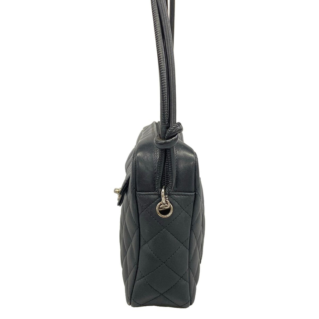 Chanel Shoulder Bag Cambon Line Black Silver Lambskin — view 4
