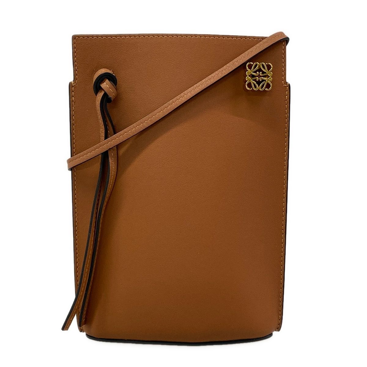 Loewe Shoulder Bag Dice Pocket Brown Leather