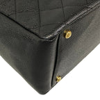 Chanel Shoulder Bag Petit Timeless Tote Quilted Black Chain Gold — view 8