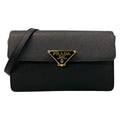 Prada Shoulder Bag Saffiano Leather Black