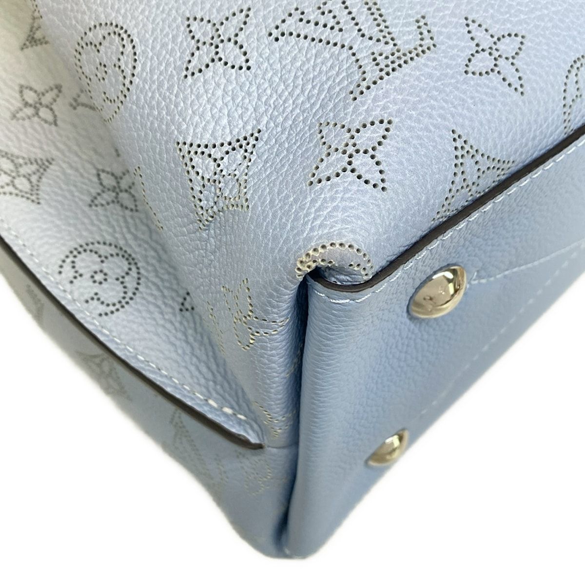 Louis Vuitton Handbag Mahina Mulia Blue Leather Cowhide — view 8
