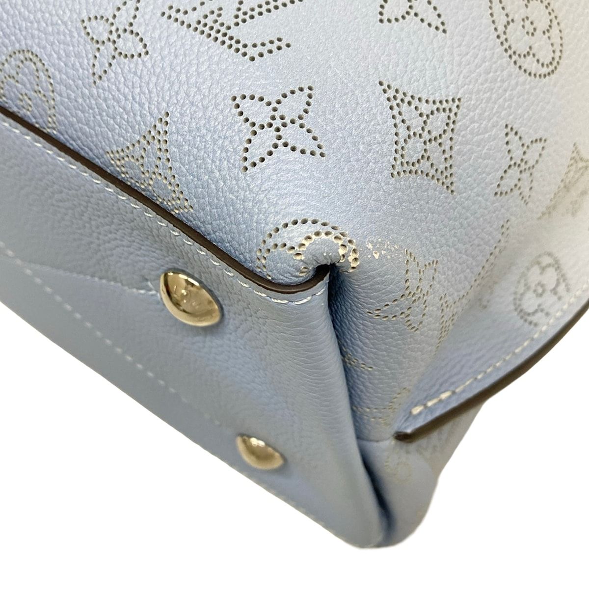 Louis Vuitton Handbag Mahina Mulia Blue Leather Cowhide — view 6