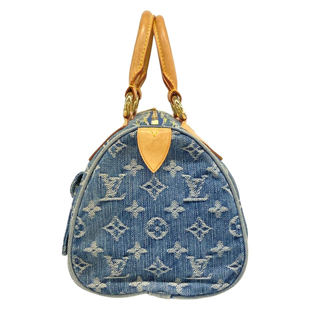 Louis Vuitton Handbag Monogram Denim Neo Speedy Blue Cotton — view 2