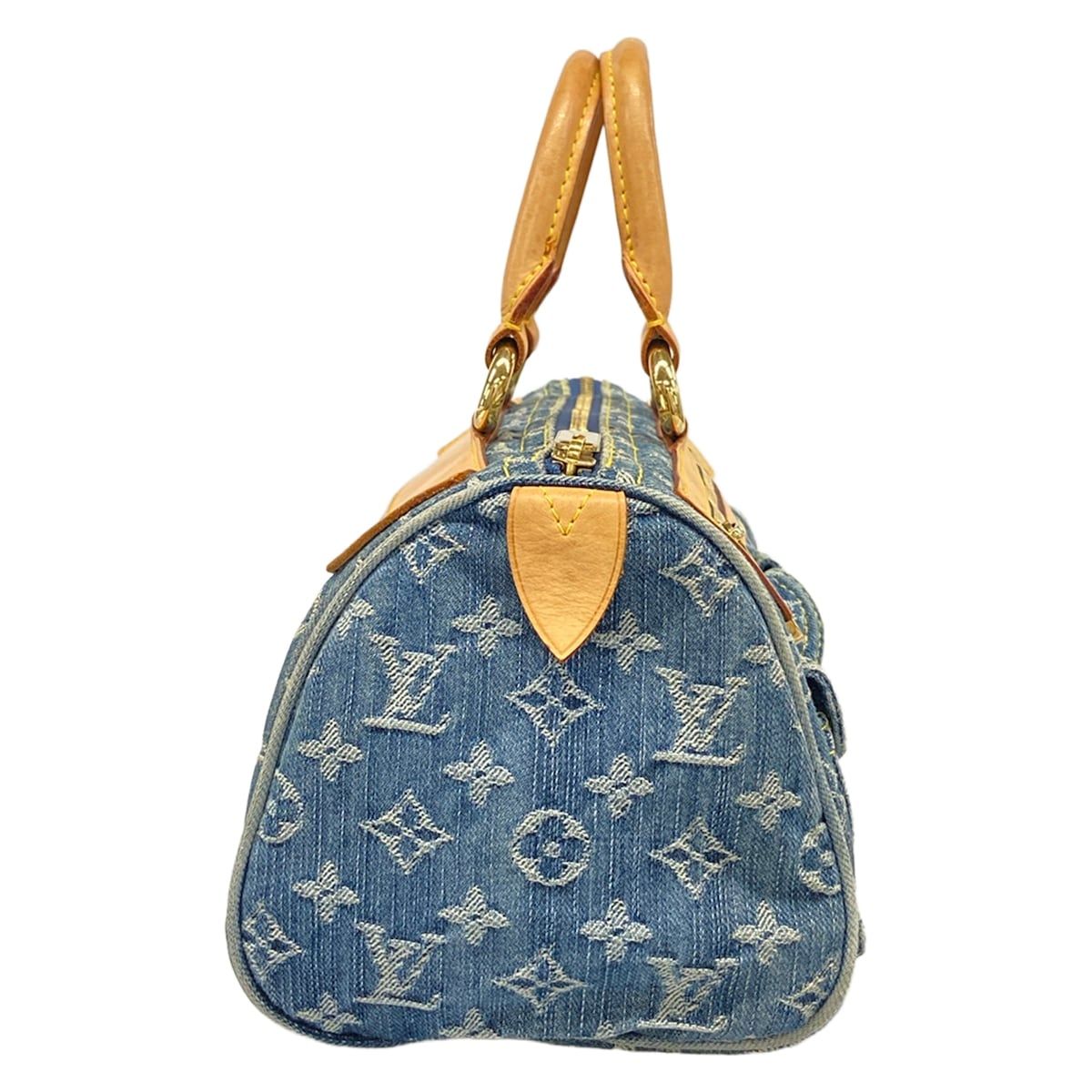 Louis Vuitton Handbag Monogram Denim Neo Speedy Blue Cotton — view 4