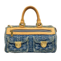Louis Vuitton Handbag Monogram Denim Neo Speedy Blue Cotton