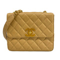 Chanel Shoulder Bag Quilted Beige Gold Chain Jumbo CC Logo