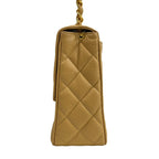 Chanel Shoulder Bag Quilted Beige Gold Chain Jumbo CC Logo — view 4