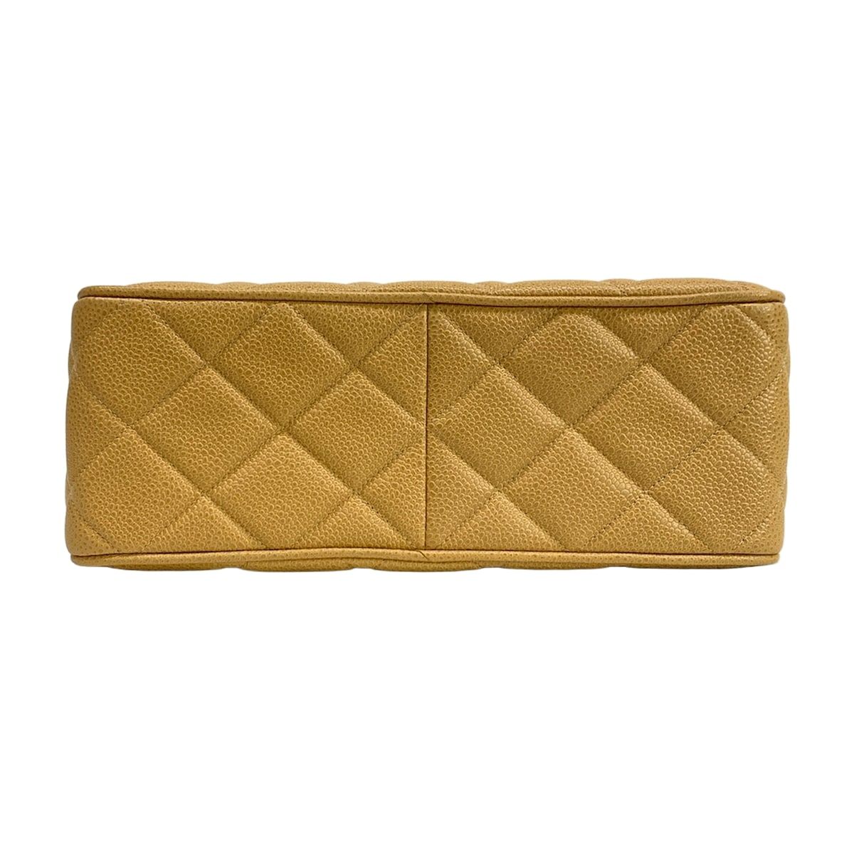 Chanel Shoulder Bag Quilted Beige Gold Chain Jumbo CC Logo — view 5