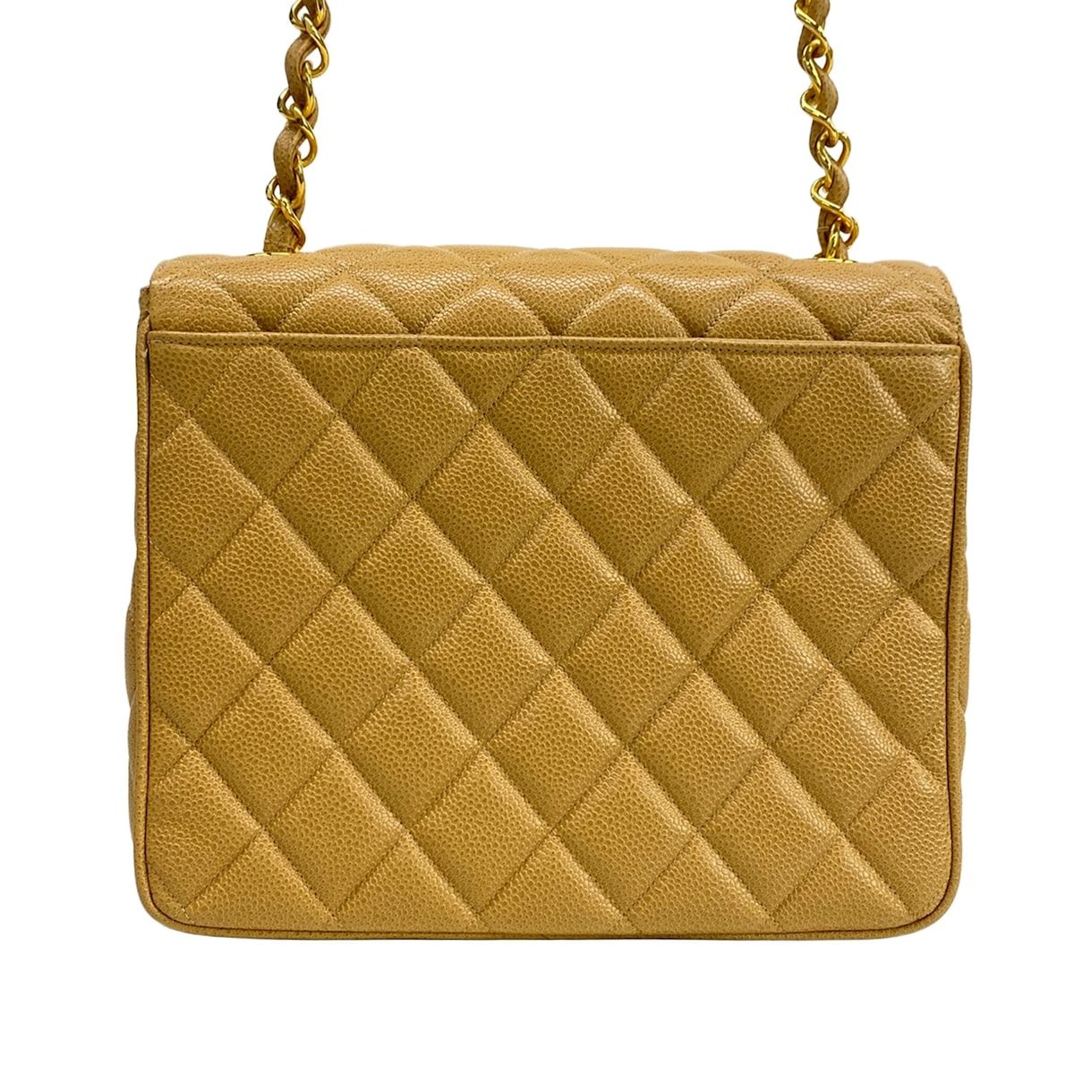 Chanel Shoulder Bag Quilted Beige Gold Chain Jumbo CC Logo — view 3