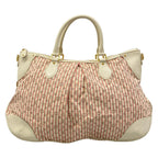 Louis Vuitton Handbag Monogram Mini Lin Croisette Marina GM Rouge Cotton Linen