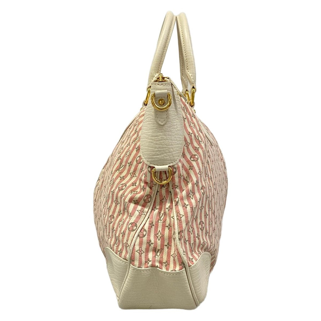 Louis Vuitton Handbag Monogram Mini Lin Croisette Marina GM Rouge Cotton Linen — view 2
