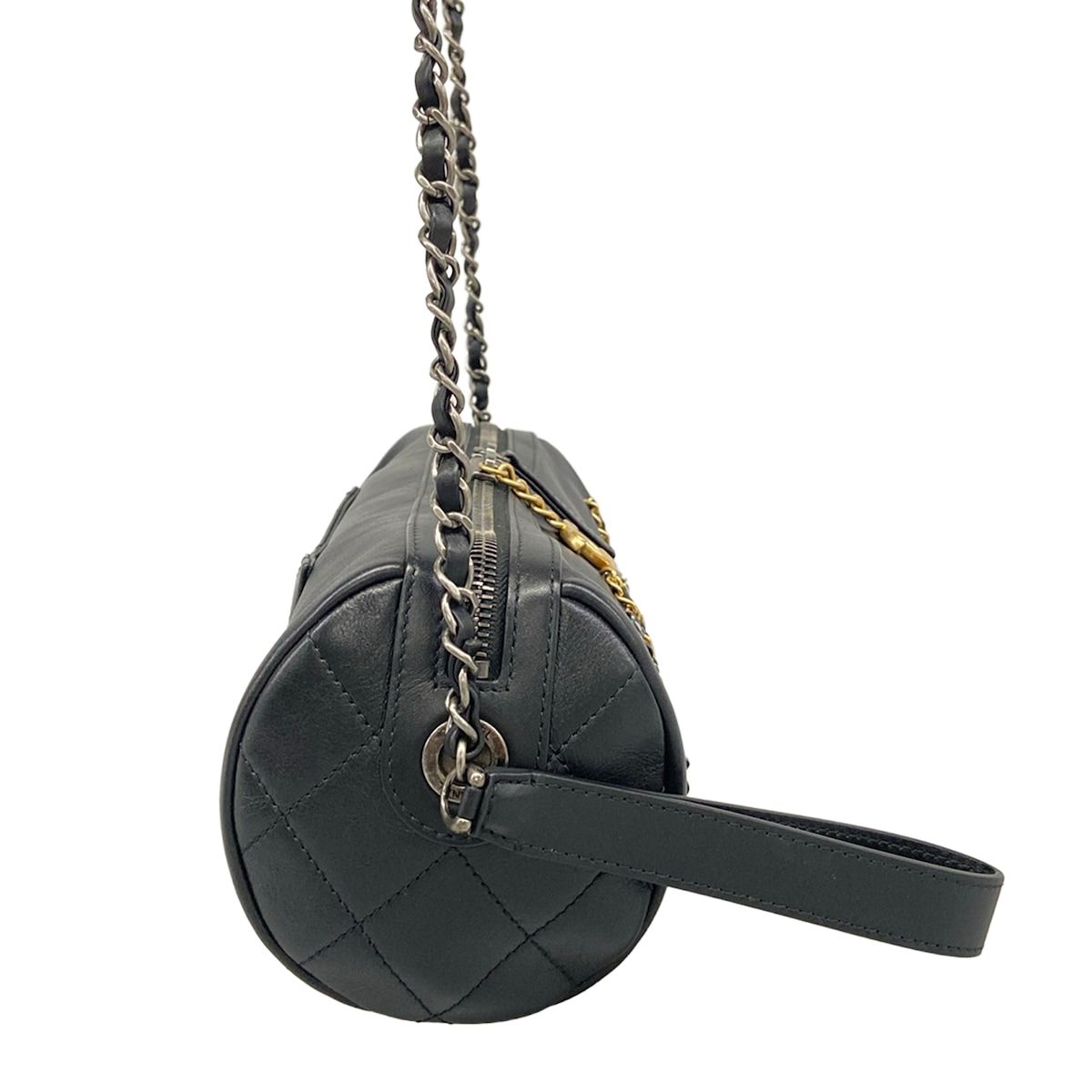 Chanel Shoulder Bag Black Chain Logo — view 2