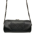 Chanel Shoulder Bag Black Chain Logo — view 3