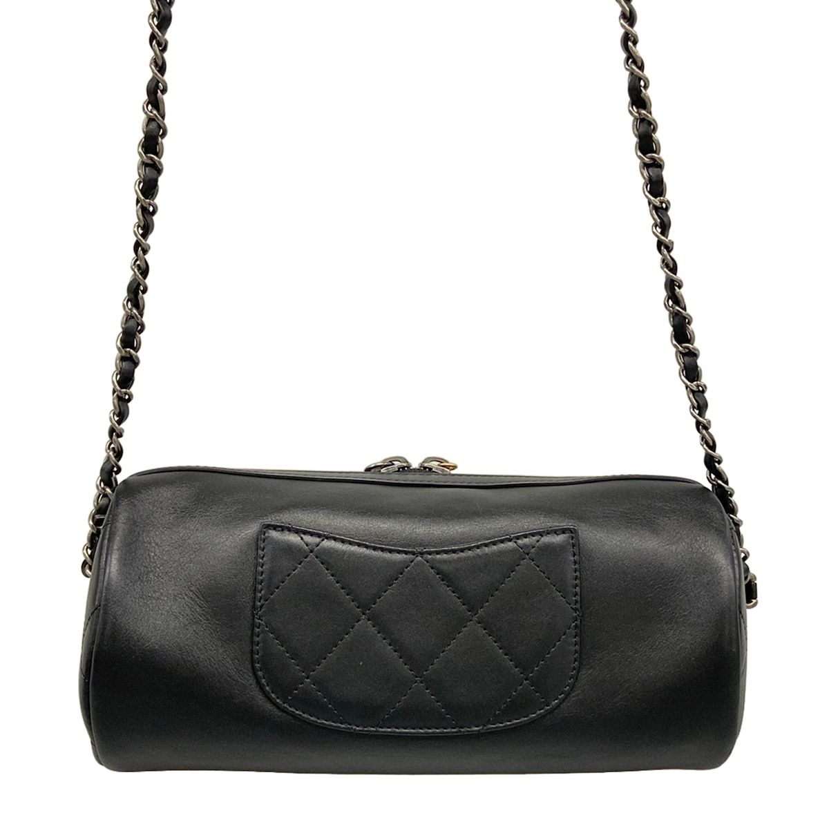 Chanel Shoulder Bag Black Chain Logo — view 3
