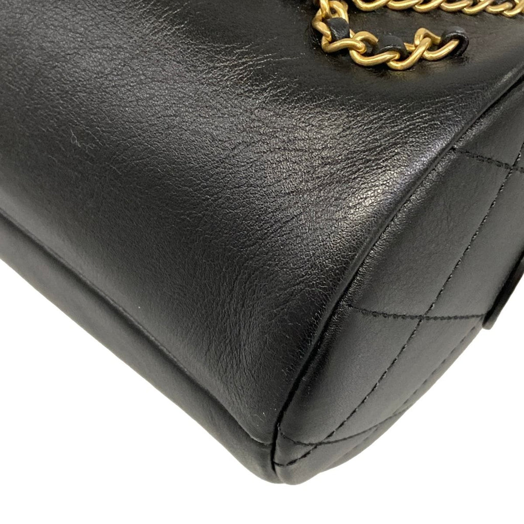 Chanel Shoulder Bag Black Chain Logo — view 6