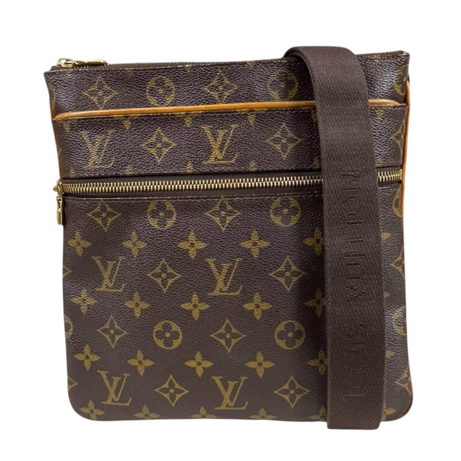 Louis Vuitton Pochette Valmy Monogram Shoulder Bag Canvas Brown Vintage