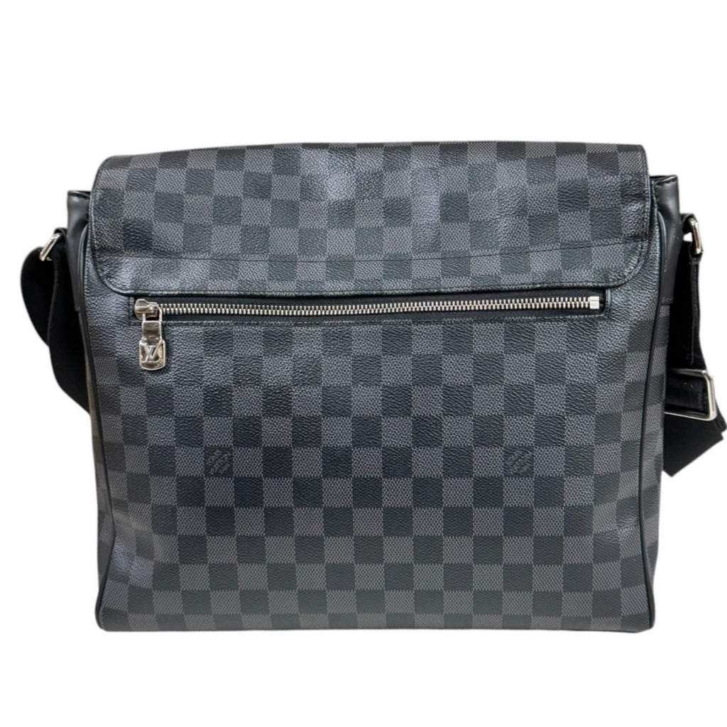 Louis Vuitton District MM NM Damier Graphite Shoulder Bag Canvas Black Vintage — view 3