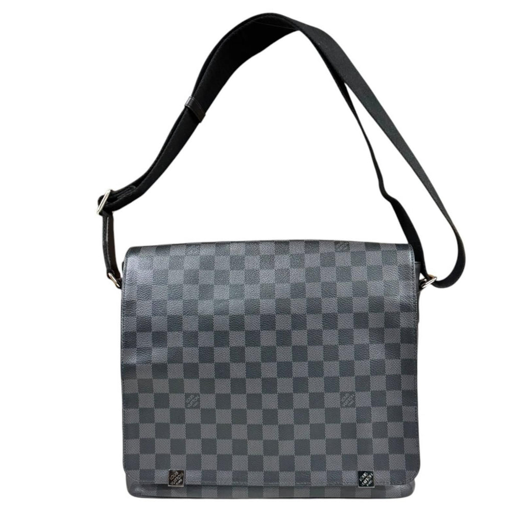 Louis Vuitton District MM NM Damier Graphite Shoulder Bag Canvas Black Vintage