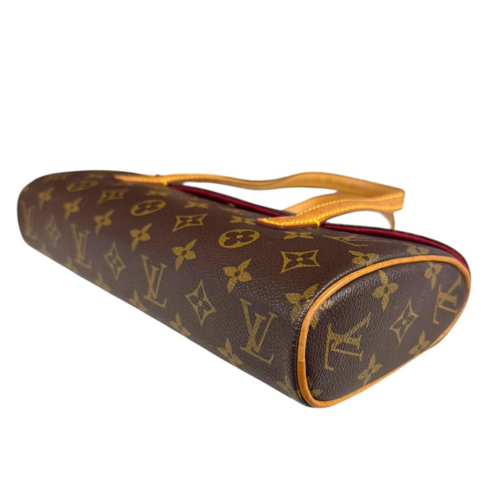 Louis Vuitton Sonatine Monogram Handbag Canvas Brown Vintage — view 7
