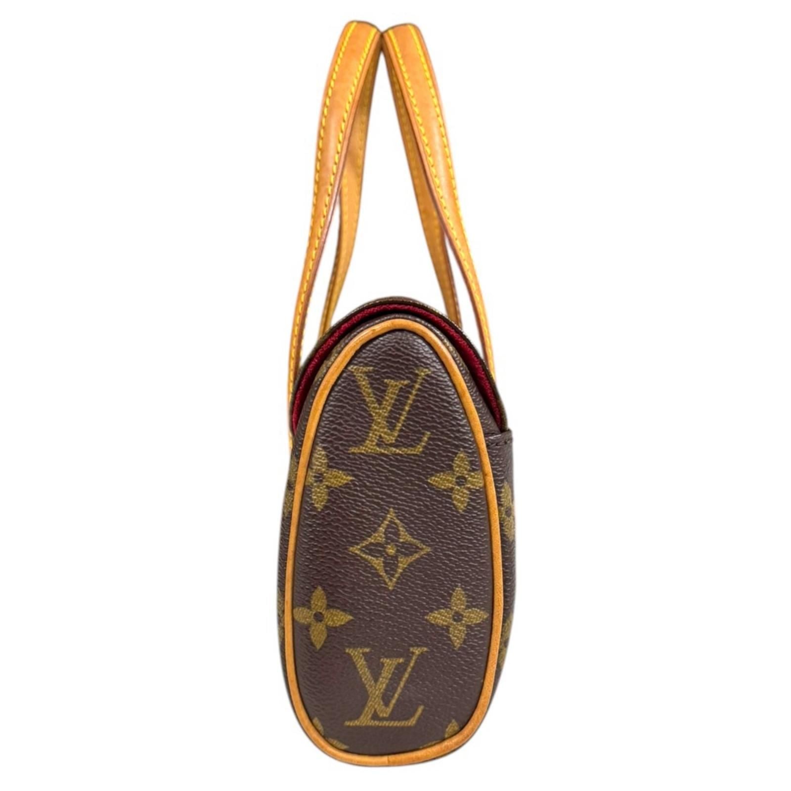 Louis Vuitton Sonatine Monogram Handbag Canvas Brown Vintage — view 5